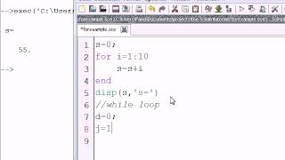 Scilab tutorial 4 For and While loops [upl. by Zara]