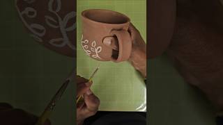 Glazing Greenware mug  penguinglazespottery art ceramicglazedecoration [upl. by Rifkin]