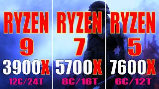 RYZEN 5 7600X vs RYZEN 7 5700X vs RYZEN 9 3900X  PC GAMES TEST [upl. by Mitchiner]