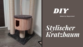 DIY STYLISCHER KATZEN KRATZBAUM SELBER BAUENКрасивый домик для кошки с когтеточкой своими руками [upl. by Goerke113]