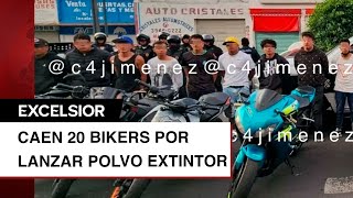 Caen 20 bikers malandros por lanzar polvo extintor a automovilistas [upl. by Eico]