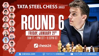 Tata Steel Chess 2022  Round 6  Jan Gustafsson amp Peter Svidler [upl. by Anatole]