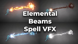 Elemental Beams Spell VFX Unity Engine Asset [upl. by Eecram]