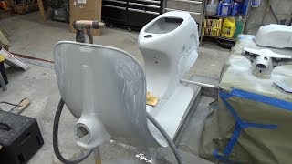 Vespa Restoration Project Ep3  Primer and More Wet Sanding [upl. by Swords]