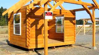 Frontier Log and Timber 12 x 14 Dovetail cabin with 6 x 14 porch [upl. by Anawad]