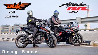 TVS Apache RR 310 Vs Duke 250  Drag Race [upl. by Almond]