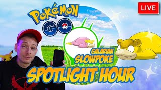 Galarian Slowpoke Shiny Spotlight Hour Live  Pokemon GO [upl. by Gnahc]