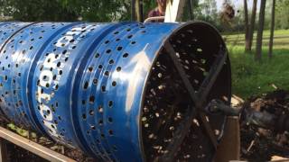 DIY Trommel Rotary Screen Separator Remove Rocks From Soil2 [upl. by Putnem]