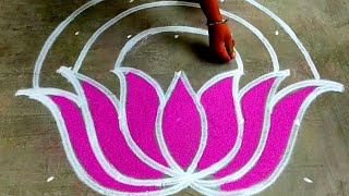 2024 New year rangoli🌹Easy new year kolam🌹margazhi color kolam🌹Simple new year muggulu [upl. by Ainos]