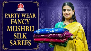 Party Wear Fancy Mushru Silk Sarees  Rameshwari Silks [upl. by Drais]