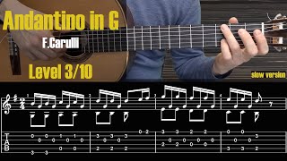 Andantino in G  Carulli Guitar Lesson  TAB [upl. by Kohn619]