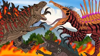 T Zilla Rex VS Spinozilla VS Zilla Jr  EPIC BATTLE  PiKKY GODZILLA [upl. by Brana771]