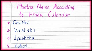 Months Name According to Hindu Calendar Hindu Calendar Name Months [upl. by Ilohcin854]