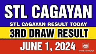 STL CAGAYAN RESULT TODAY 3RD DRAW JUNE 1 2024 8PM [upl. by Irreg23]