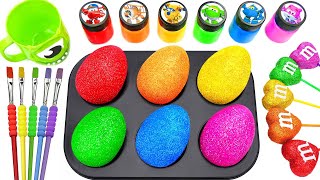 Satisfying Video Rainbow Mixing All Lollipop amp Color EGGS From Magic Glitter Candy amp Cutting ASMR [upl. by Anire]