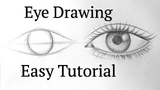 How to draw an eyeeyes easy step by step for beginners Eye drawing easy tutorial with pencil basics [upl. by Eldora]