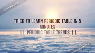 Periodic Table Trends  Atomic Radius Electronegativity Ionisation Energy Short Trick Just 5 Min [upl. by Parcel]