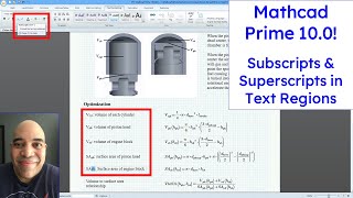 Mathcad Prime 100  Subscripts and Superscripts in Text Blocks and Text Boxes [upl. by Rednaskela66]