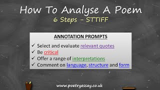 How To Analyse A Poem [upl. by Edyaj800]