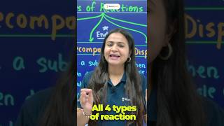 All 4 Types of Reactions in 55 sec 🤩 cbse class10th boardexam science shortfeed [upl. by Spear]