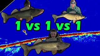 Hardcore 1v1v1 For GIANT WALLEYE  Ice Fishing [upl. by Ahsetel357]