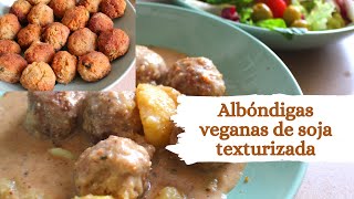 ALBÓNDIGAS VEGANAS de soja texturizada Súper FÁCIL [upl. by Him]