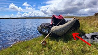 Float Tube fishing on remote Island Loch for wild Brown Trout [upl. by Beisel]