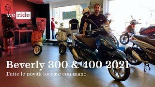 Piaggio Beverly 300 amp 400 HPE 2021  Tutte le novità toccate con mano ENG SUBS [upl. by Ihtraa214]