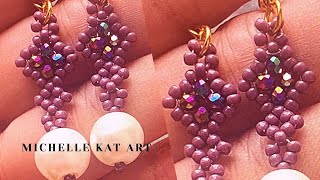 Beaded earrings tutorial easy how to make earrings with rondelle 3x2mm step by step easy diy [upl. by Nileuqay]