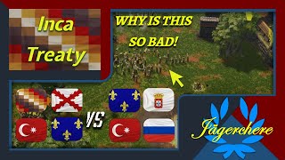 IS THIS THE WORSE UNIT IN THE GAME  4v4 Treaty with Inca  AOE III DE [upl. by Aguste951]