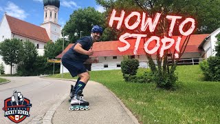 How to Stop on Inline Skates Beginners Tutorial [upl. by Shirleen62]