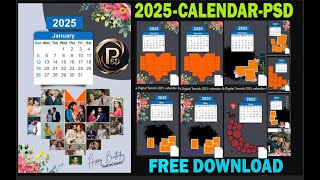 calendar psd template free download 2025 l Calendar PSD Free Download  Photoshop tipswal [upl. by Andryc768]