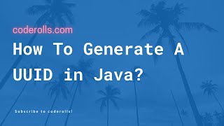 How To Generate A UUID In Java [upl. by Ina]