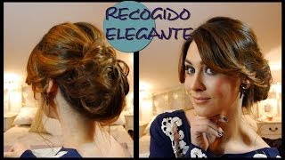 PeinadoRecogido elegante de fiesta fácil Elegant and easy updo for parties [upl. by Eralcyram]