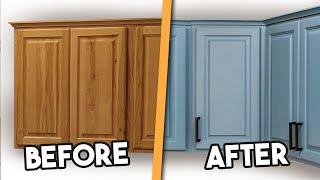 DIY Kitchen Cabinet Painting  the CHEAP amp EASY way [upl. by Yclek344]