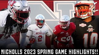 Nicholls 2023 Spring Game  LA Natives Jaylon Spears Collin Guggenheim amp Leonard Kelly Make Plays [upl. by Eldnar]