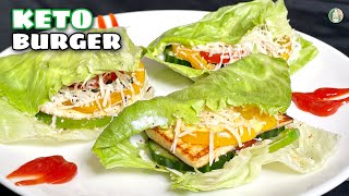 Keto Burger Recipe  Veg Paneer Keto Burger  Quick and Easy low carb Keto recipe  Sattvik Kitchen [upl. by Ridglee]