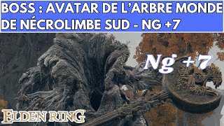 ELDEN RING BOSS  AVATAR DE LARBRE MONDE DE NECROLIMBE SUD NG 7  FULL FIGHT  COMBAT [upl. by Kirstin]