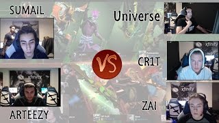 Arteezy Sumail VS Zai Cr1t Universe Ranked game in the same room [upl. by Nodnnarb766]