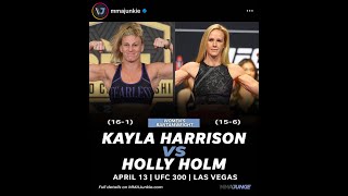 Holly Holm vs Kayla Harrison UFC300HighlightsBreakdownPrediction [upl. by Eladal]