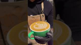 Latte art tulips🌷 coffee latte latteart trending [upl. by Yrokcaz]