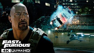 Furious 7  Hobbs Destroys a Drone with an Ambulance [upl. by Anailil]