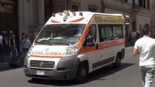 Rome Ambulanza ARES 118 in emergenza Italian ambulance responding code 3 [upl. by Dallman]