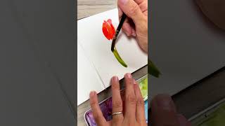 How to paint easy watercolor tulips for beginners [upl. by Ecinna]