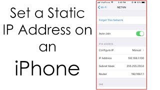 iPhone  Setting a static IP address for wireless network  NETVN [upl. by Hildie767]