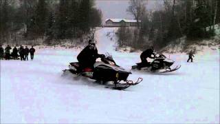 Crazy Sled Drags Snowmobile 18 mile HD [upl. by Koy]