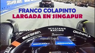 FRANCO COLAPINTO 🏁 LARGADA EN SINGAPUR  🏁 francocolapinto colapinto williams f1 singapore [upl. by Naves]