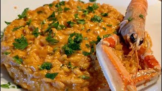 Risotto con crema di scampi chefziopietro ricettafacileeveloce [upl. by Ahsiekam]