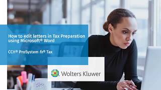 CCH® ProSystem fx® Tax Editing Letters in Microsoft® Word [upl. by Annawt806]