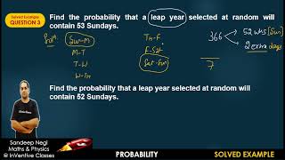 Find the probability that a leap year selected at random will contain 53 Sundays 52 Mondays [upl. by Isolt744]